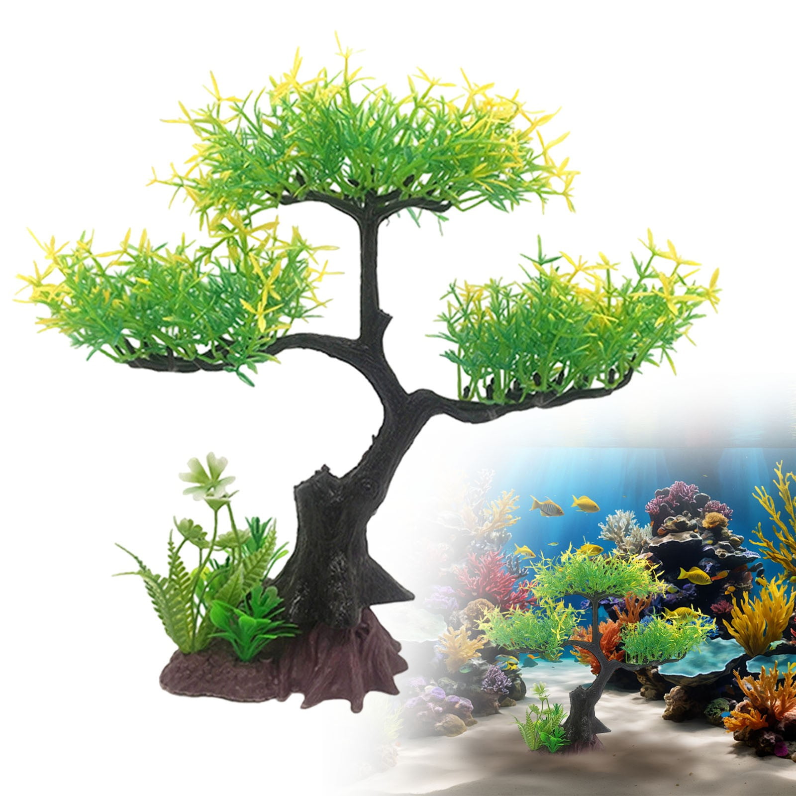 Image showcasing Aquarium Tree Trunk Large Plants Decorations, Simulation Resin Cherry ...