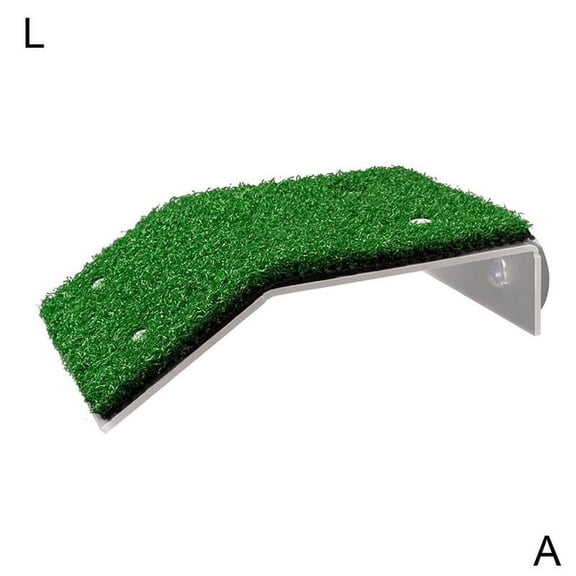 Aquarium Turtle Basking Platform Simulated Lawn Climbing Ladder for Fish Tank Habitat