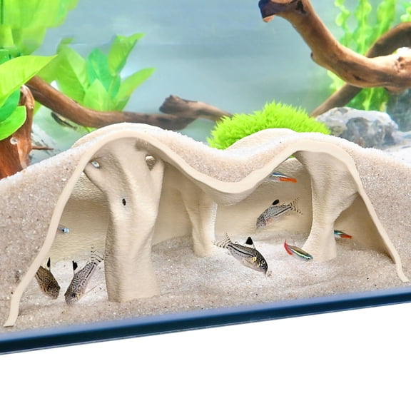 Aquarium Underground Cave Mangrove Tree Decor Bone White Fish Tank Enrichment