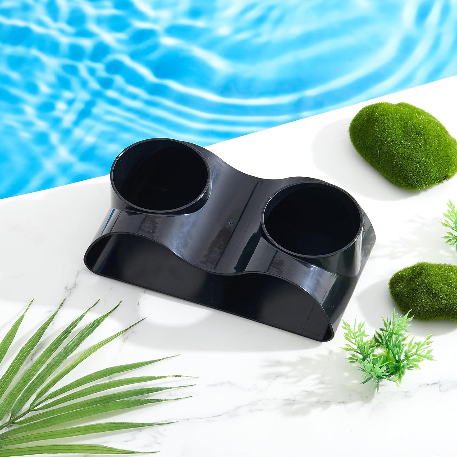 Aquarium Underground Tunnel Cave with Natural Curve Two Hole Hideout Decor for Loaches, Corydora Catfish, Bettas, Pleco and Shrimps (Black)