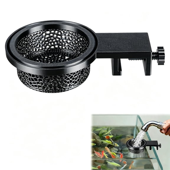 Aquarium Water Change Diffuser, Spill-Free Tool for Rimless & Rimmed Fish Tanks, Gentle Water Flow Attachment Helps Protect Gravel and Aquarium Plants, Black