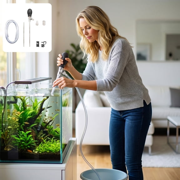 Aquarium Water Changer Tool, Manual Siphon Device for Substrate Cleaning and Sand Washing