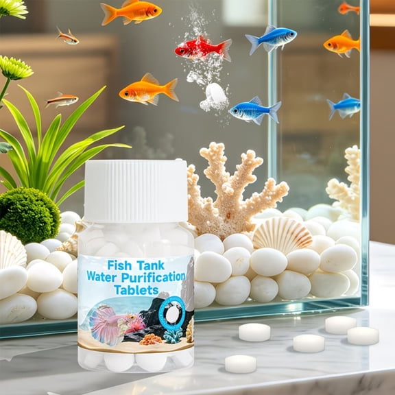 Aquarium Water Clarifying Tablets. Purification, Improves Water Quality, And Reduces The Need For Frequent Water Changes.