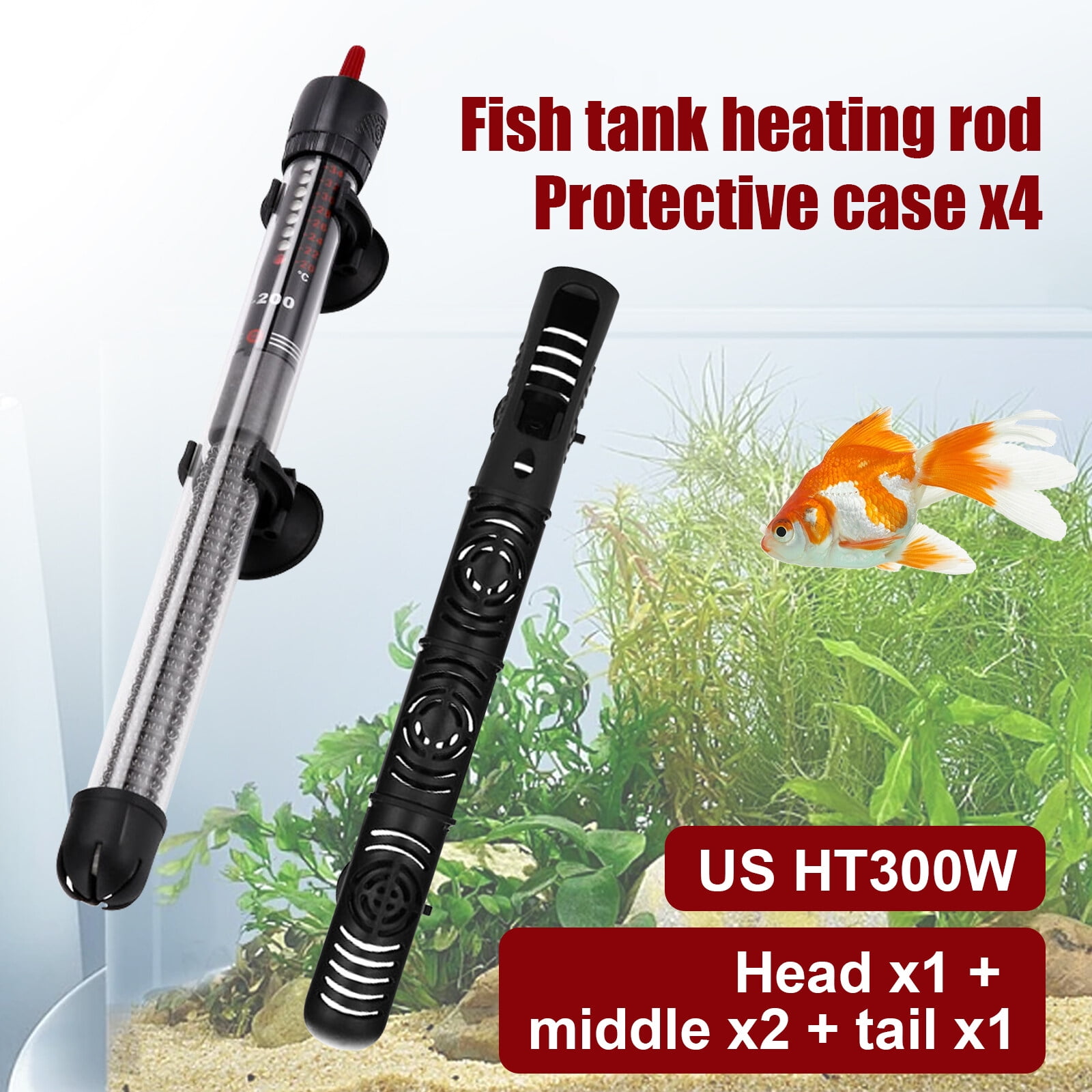 Aquarium Water Heater 300W Submersible Fish Tank Thermostat Heater