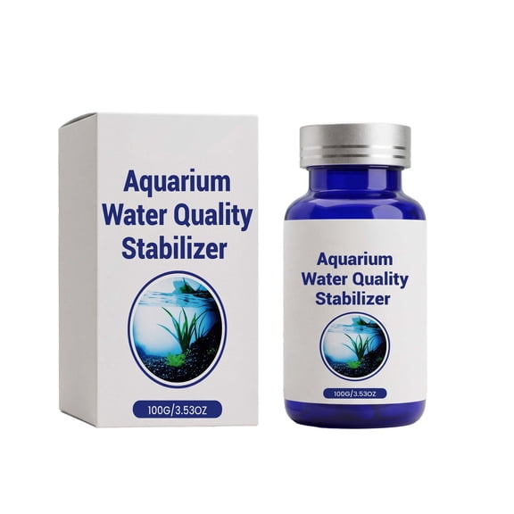 Aquarium Water Stabilizer, Fish Tank Conditioner Balancing pH & Ammonia, Reduces Stress for Healthy Freshwater and Saltwater Aquatic Environments Multicolor