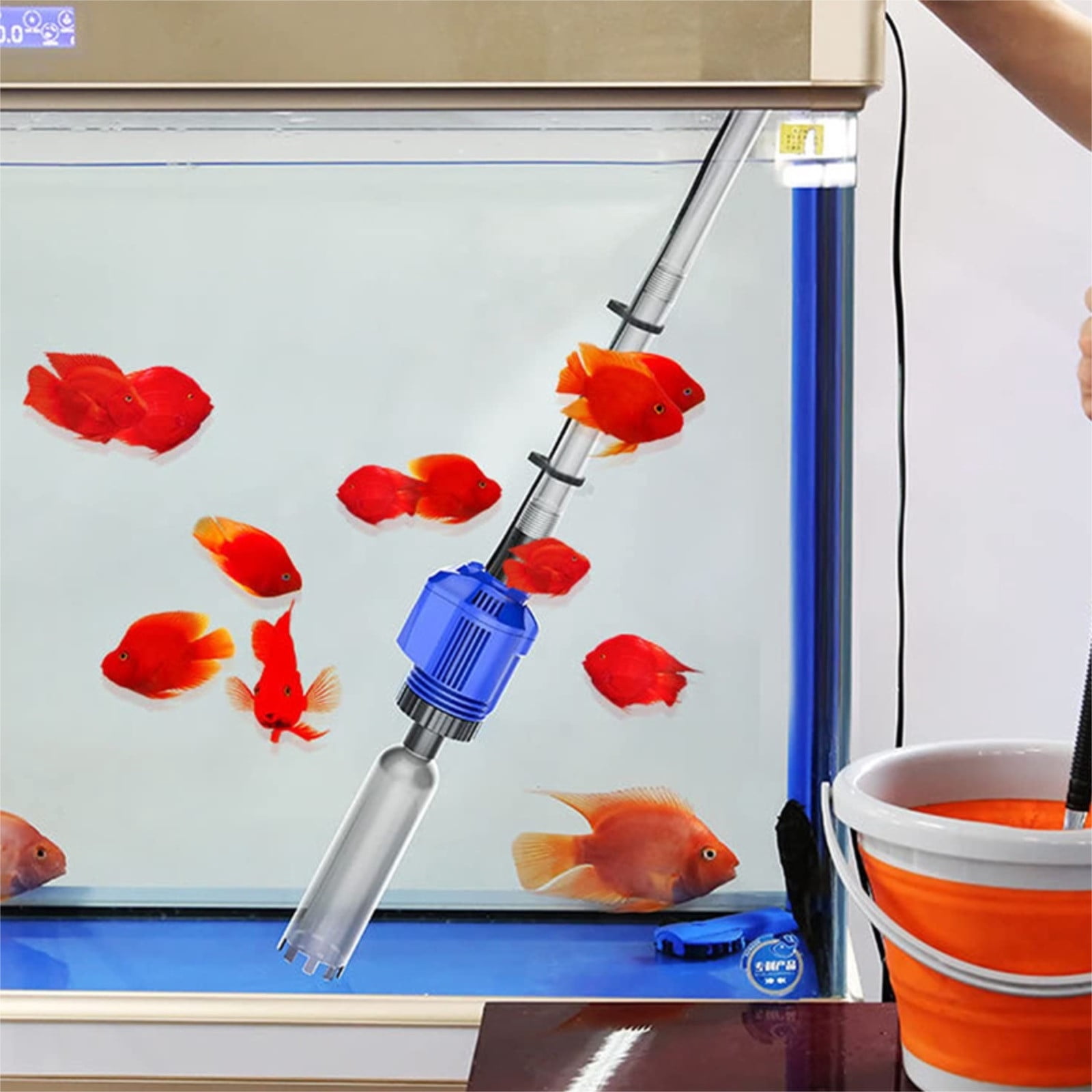 Aquarium Water Testing Kit,16W Automatic Water Changer with Sand Washer and Adjustable Pole for Efficient Debris and Waste Removal