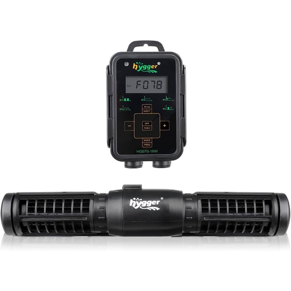 Aquarium Wave Maker, Adjustable Cross Flow Pump with LED Display Controller, Magnetic DC 24V Aquarium Powerhead for Freshwater and Marine Reef Aquariums Up to 135 Gallon (18w)