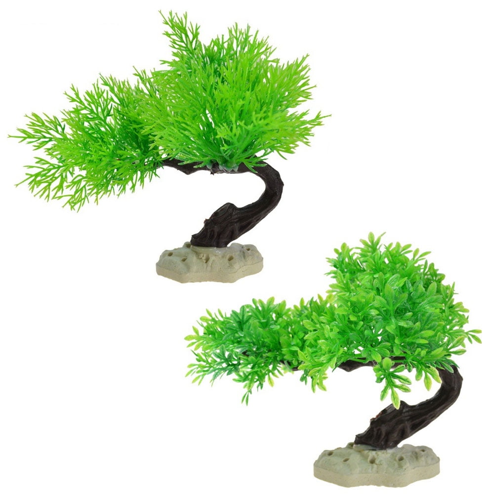 Aquarium, fish decoration, 2 artificial aquarium plant tree set fish