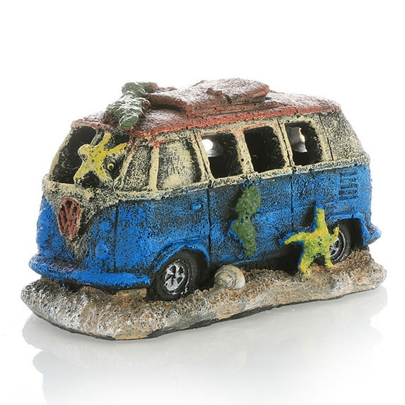 Aquarium ornaments resin imitation car wreck fish tank supplies accessories decorations hiding place stone - style:style4;