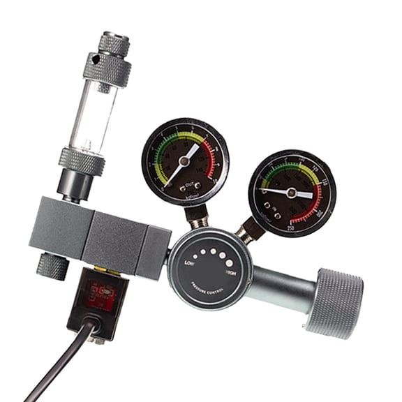 Aquariums CO2 Regulator With 2 Stage Pressure Reduction And Automatic Solenoid Valved Control For Plant Healthy Growth