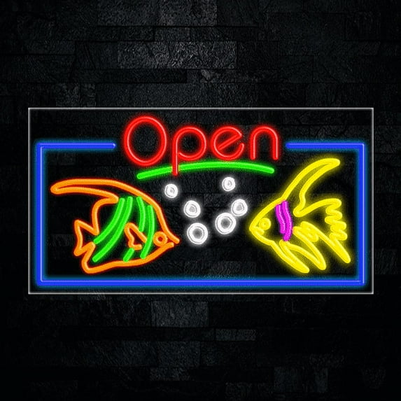 Aquariums Tropical Fish LED Neon Sign 33"L x 18"H #35499