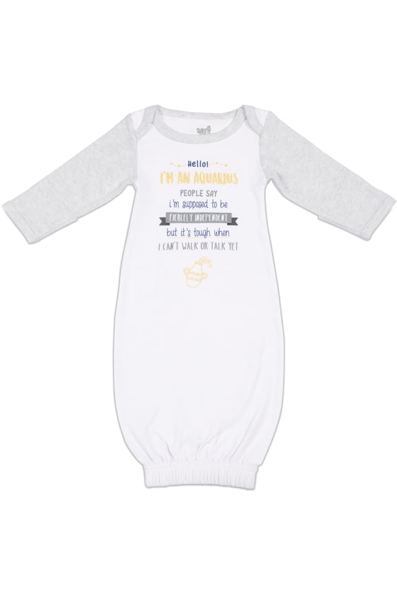 Company - Aquarius - 0-3 Months Gown with Mitten Cuffs