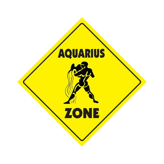 Aquarius Crossing Sign Zone Xing | Indoor/Outdoor | 14" Tall zodiac horoscope January February birthday