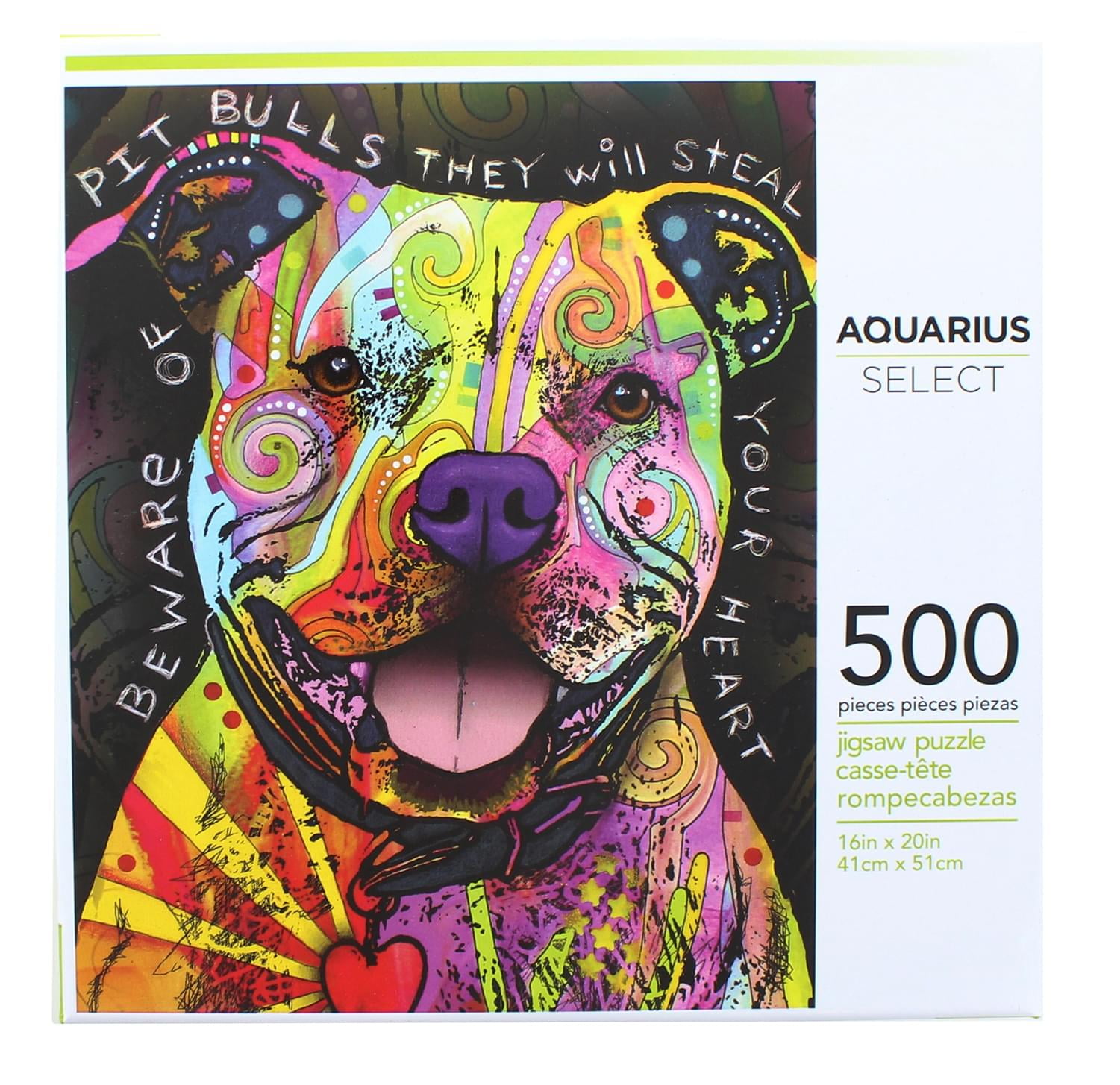 Aquarius Dean Russo Beware Pit Bull 500-Piece Jigsaw Puzzle