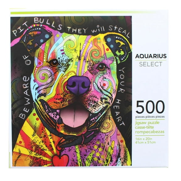 Aquarius Dean Russo Beware Pit Bull 500-Piece Jigsaw Puzzle