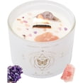 thumbnail image 1 of Aquarius, Gemini, Libra Gifts for Women - 12oz Wood Wick Candles That Crackle with Crystals and Healing Stones. Healing Crystal Candles for Women Home Scented. Soy Wax, for Zodiac Birthdate, 1 of 3
