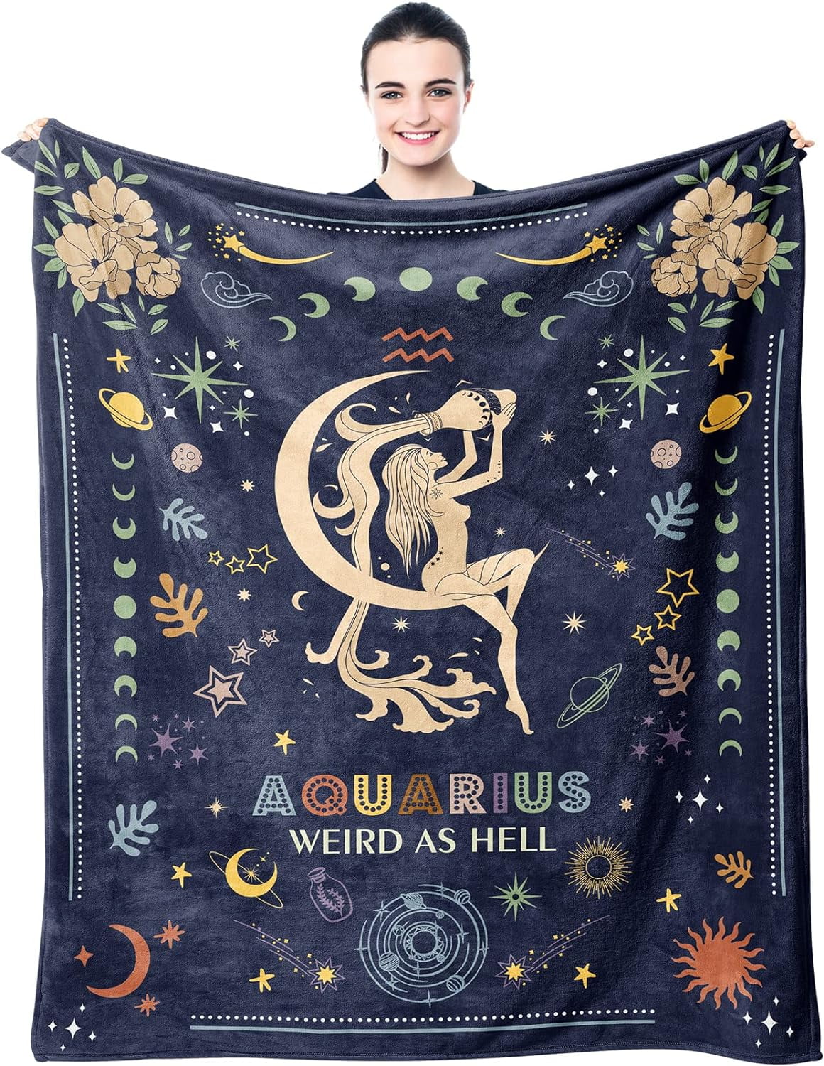 Aquarius Gifts Blanket - Aquarius Gifts Women - Aquarius Zodiac Gifts - Gifts for Aquarius Women - Aquarius Birthday Gifts - Astrology Gifts for Women - Zodiac Gifts,Constellation Gift