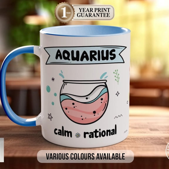 Aquarius Mug: Vibrant Handmade Design - Bone China Option