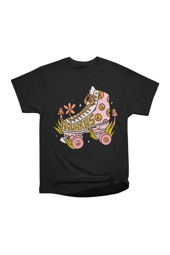 Aquarius Roller Skate T-Shirt Tee Gift For Him Merch For Her Apparel For Friend