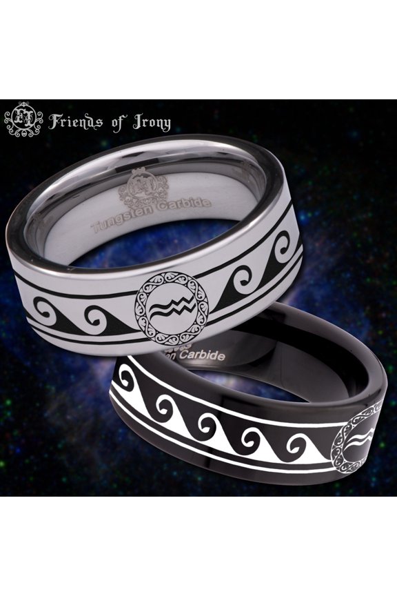 Aquarius Tungsten Carbide Ring