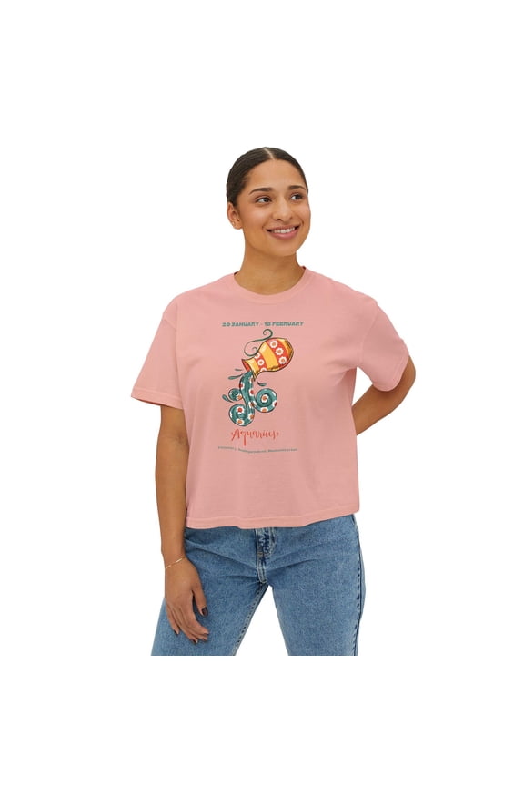Aquarius Water Bearer Boxy Tee Zodiac Astrology TShirt