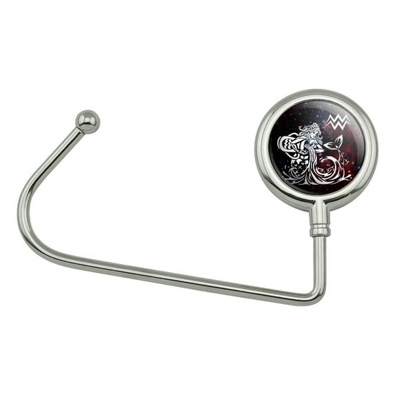 Aquarius Water-Bearer Zodiac Sign Horoscope in Space Purse Bag Hanger Holder Hook