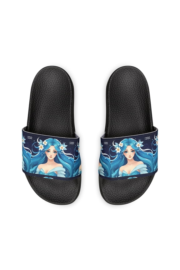 Aquarius Zodiac Anime Women's PU Slide Sandals