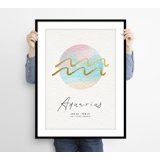February Astro Sign Aquarius Zodiac Astrology Star Sign Poster , Poster Print Only ...