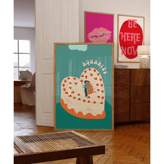Aquarius Zodiac Gradient Astrology Poster