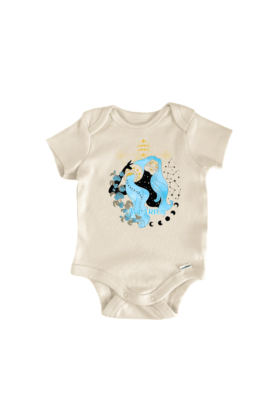Aquarius Zodiac Newborn Baby Bodysuit