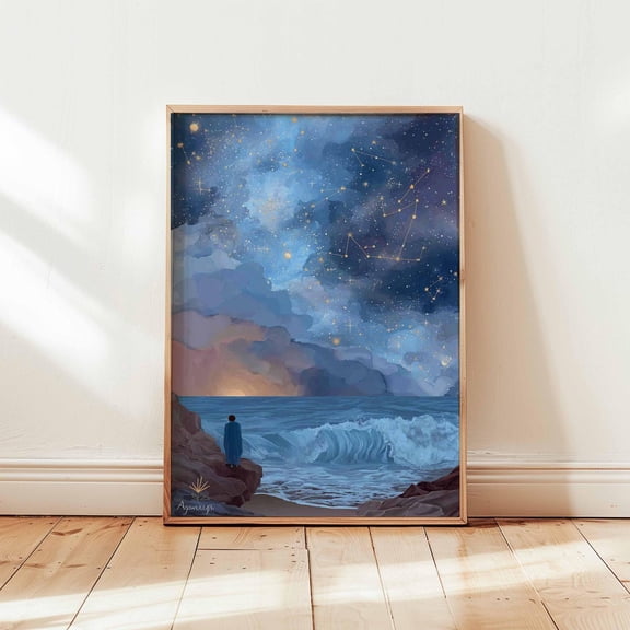 Aquarius Zodiac Poster, Unframed Paper Poster 8x10in