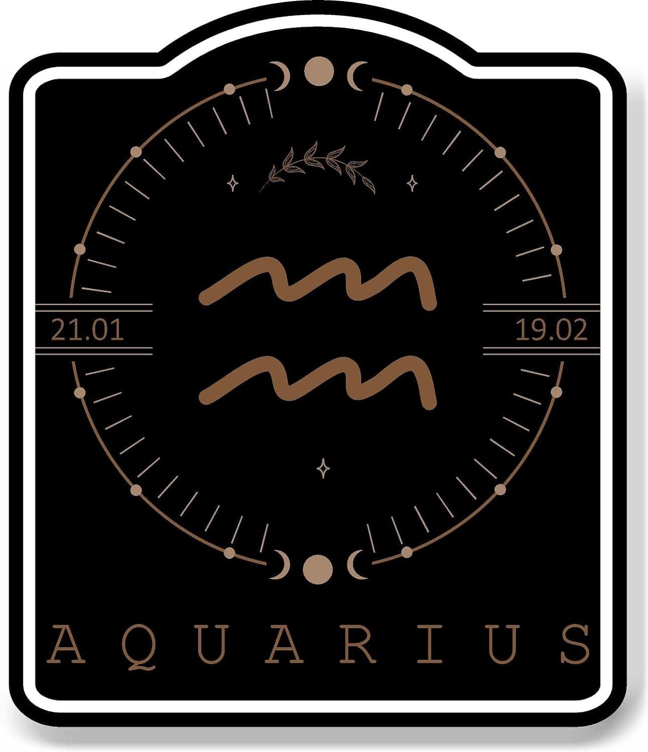 Aquarius Zodiac Sign Astrology Horoscope BLACK Aluminum Composite