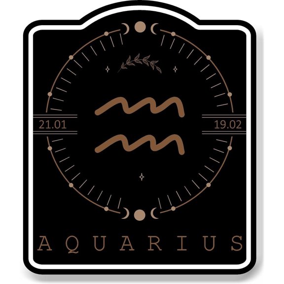 Aquarius Zodiac Sign Astrology Horoscope BLACK Aluminum Composite Sign, 15"x18"