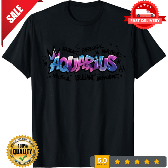 Aquarius Zodiac Sign Astrology Mens T-Shirt Womens Tee Graphic Unisex Style, NEW TRENDING ITEM-TH71322