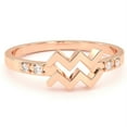 thumbnail image 1 of Aquarius Zodiac Sign Diamond Ring In Solid 14k Rose Gold, 1 of 6