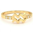 thumbnail image 1 of Aquarius Zodiac Sign Diamond Ring In Solid 14k Yellow Gold, 1 of 6