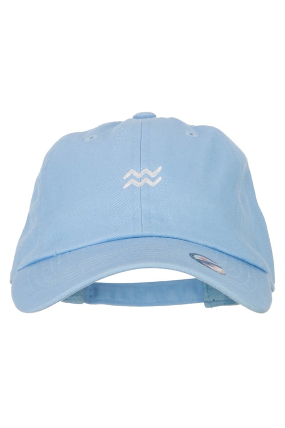 Aquarius Zodiac Sign Embroidered Unstructured Cap - Blue OSFM