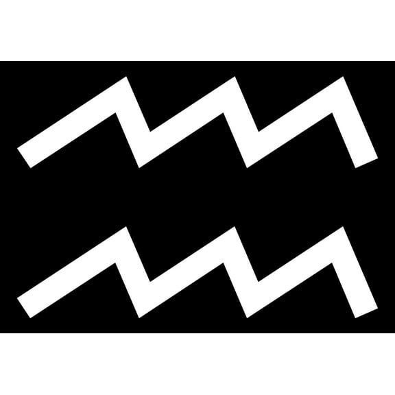 Aquarius Zodiac Sign Logo Car Astrological Astrology Sticker Decal 4" White vc