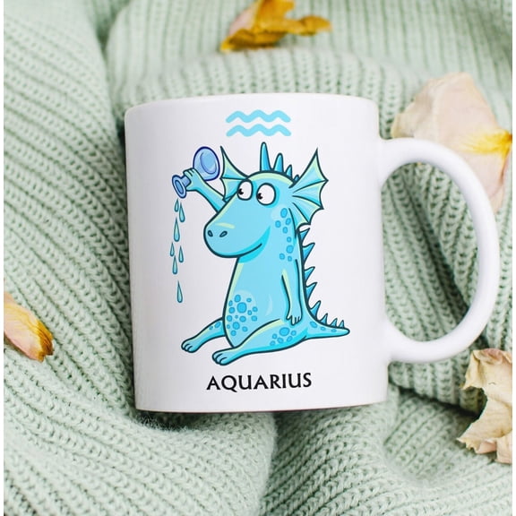Aquarius Zodiac Sign Mug, Aquarius Coffee Cup, Aquarius Star Sign Gift, Aquarius Horoscope, Ceramic Mug 11oz