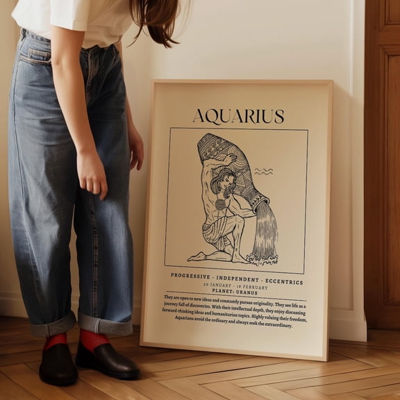 Aquarius Zodiac Spiritual Star Sign Astrology Poster