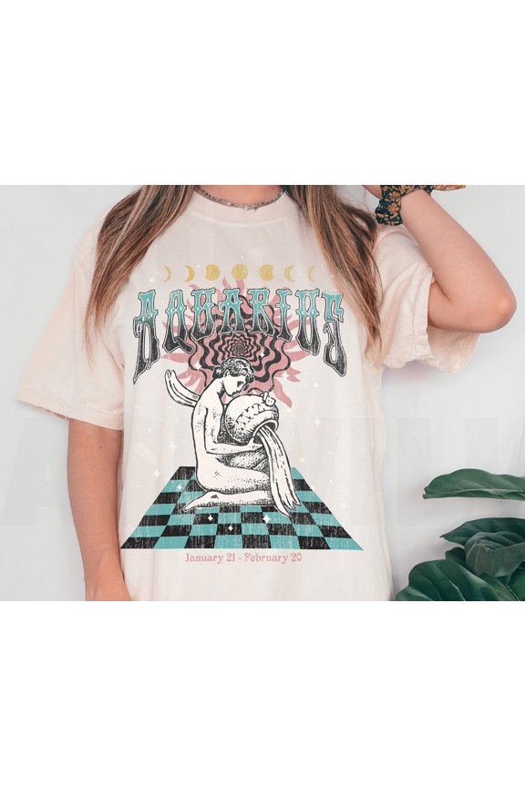 Aquarius Zodiac Tee Aquarius Tshirt Tee Nineties Tee Inspired Concert Tee Unisex Tee Tee