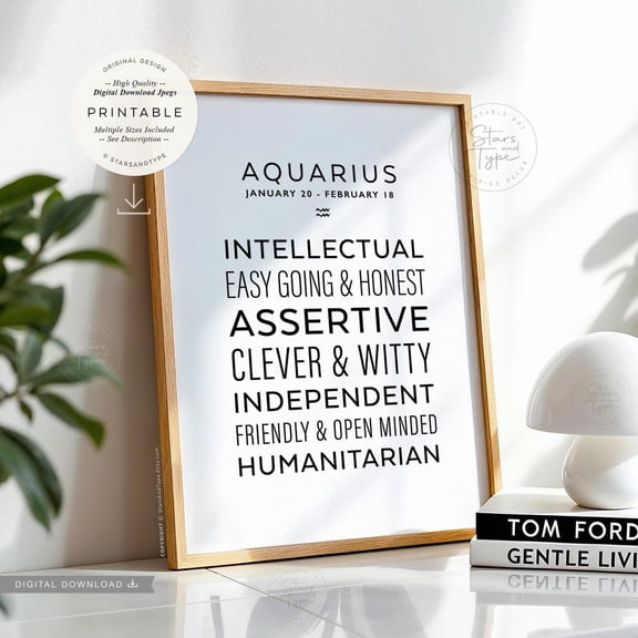 Aquarius Zodiac Traits Astrology Unframed Paper Print