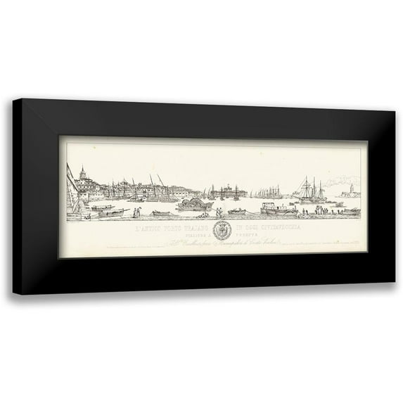 Aquaroni, Antonio 24x11 Black Modern Framed Museum Art Print Titled - Antique Seaport I