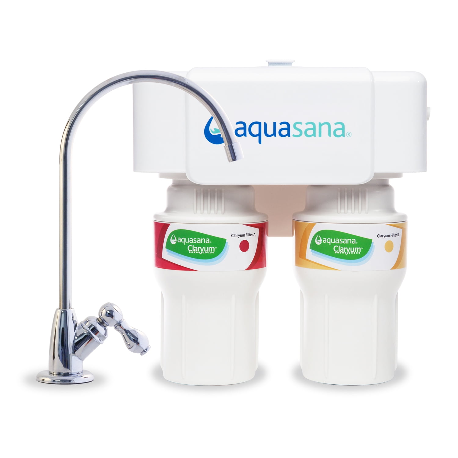 Aquasana 2-Stage Chrome Under Sink Water Filter System