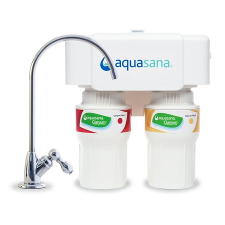Aquasana - Claryum® 2-Stage 500-gal. Filter Capacity Under Sink Water Filter with Dedicated Faucet - Chrome