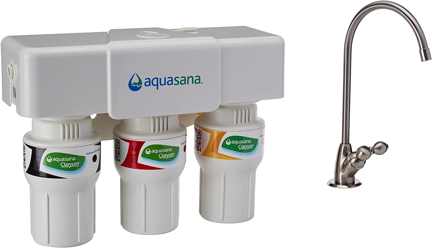 Aquasana 3-Stage Under Sink Water Filter System Nickel AQ-5300.55 