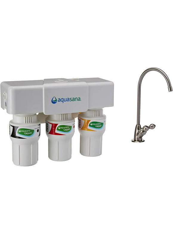 Aquasana 3-Stage Under Sink Water Filter System - Nickel - AQ-5300.55