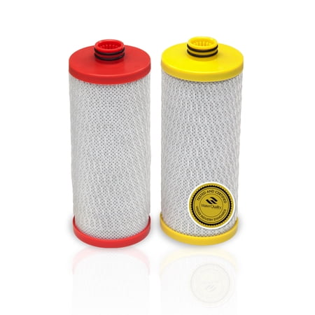 Aquasana Replacement Filter Cartridges | Fit Claryum 2-Stage Under Sink Water Filter | WQA Certified to Reduce Up to 99.99% of PFAS, Microplastics, Lead & Chlorine | 2 Count | AQ-C2-R