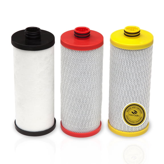Aquasana Replacement Filter Cartridges | Fit Claryum 3-Stage Under Sink Water Filter | WQA Certified to Reduce Up to 99.99% of PFAS, Microplastics, Lead & Chlorine | 3 Count | AQ-C3-R