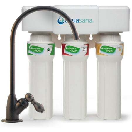 Aquasana - Claryum® 3-Stage Max Flow 800-gal. Filter Capacity Under Sink Water Filter with Dedicated Faucet - Oil Rubbed Bronze